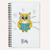 Terug naar school notitieboek – Uil & wiskundige f (Voorkant)