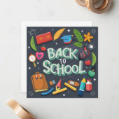 terug naar school notitiekaartje (Voorkant / Achterkant in situ)
