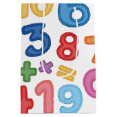 Terug naar school nummers op witte achtergrond medium cadeauzakje (Achterkant)