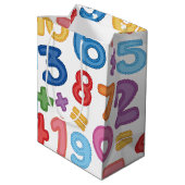 Terug naar school nummers op witte achtergrond medium cadeauzakje (Achterkant Gekanteld)