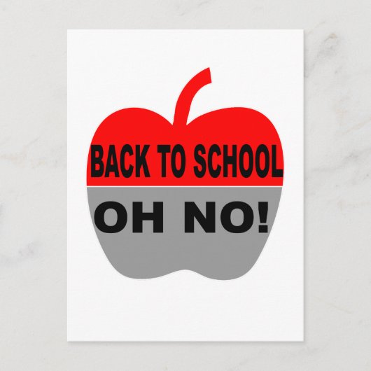 Terug naar school oh nee briefkaart (Voorkant)
