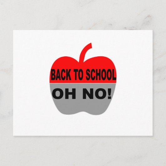 Terug naar school oh nee briefkaart (Voorkant)
