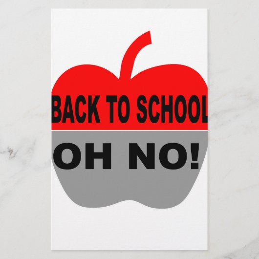 Terug naar school Oh nee Briefpapier (Voorkant)