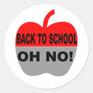 Terug naar school Oh nee Ronde Sticker
