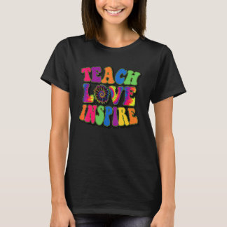 Terug naar school onderwijs liefde inspireren retr t-shirt