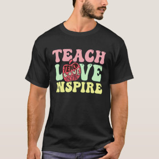 Terug naar school onderwijs liefde inspireren retr t-shirt