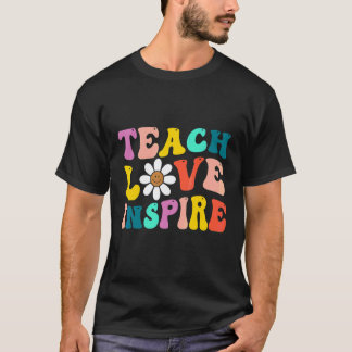 Terug naar school onderwijs liefde inspireren retr t-shirt