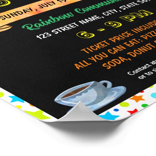 Terug naar School Ontbijt Sociale sjabloon Poster (Hoek)