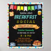 Terug naar School Ontbijt Sociale sjabloon Poster (Voorkant)