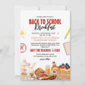 Terug naar school Ontbijt uitnodiging, Ontmoet de  Kaart (Voorkant)