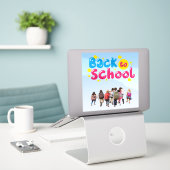 Terug naar school op maat gemaakte vinyl sticker (Laptop op bureau)