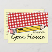 Terug naar School Open House/Orientation Briefkaar Aankondigingskaart (Voorkant / Achterkant)