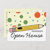 Terug naar School Open House/Orientation Briefkaar Briefkaart (Voorkant / Achterkant)