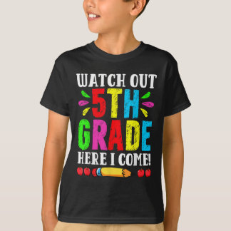Terug naar school opgelet 5e leerjaar ik kom eraan t-shirt