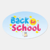 Terug naar school ovale sticker (Voorkant)