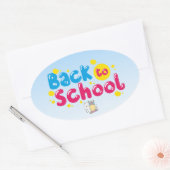 Terug naar school ovale sticker (Envelop)