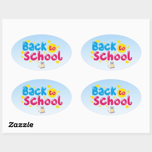 Terug naar school ovale sticker (Vel)