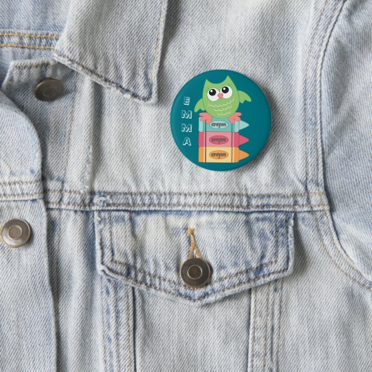Terug naar School OWL Name Backpack Button (In situ)