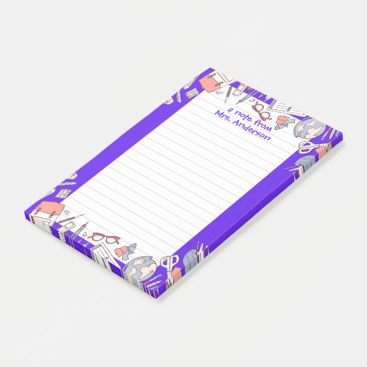 Terug naar School Paarse Post-it® Notes (Schuin)