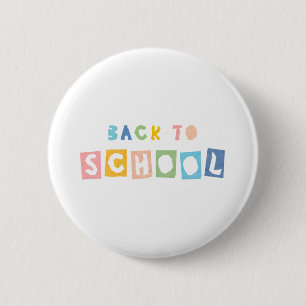 TERUG NAAR SCHOOL papier snijdt lettertype schatti Ronde Button 5,7 Cm
