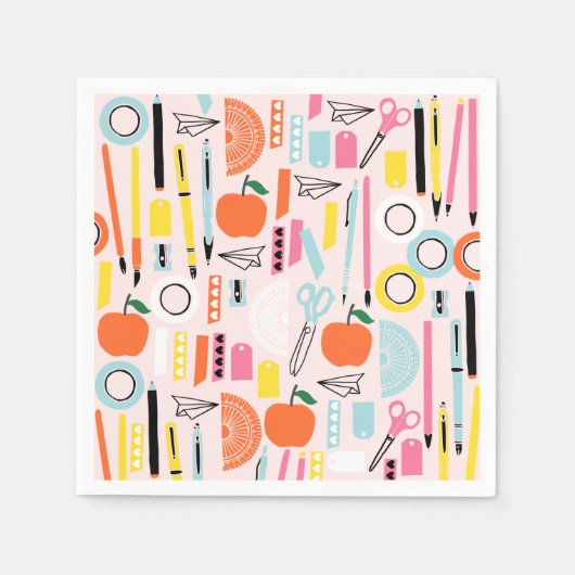 Terug naar school papieren servetten (Voorkant)