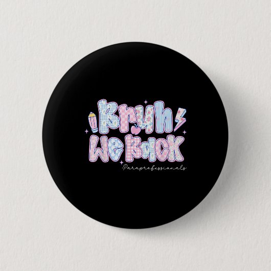 Terug naar school paraprofessionals potlood terug  ronde button 5,7 cm (Voorkant)