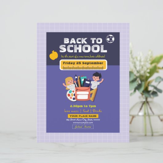 Terug naar School Party brochure (Staand voorkant)