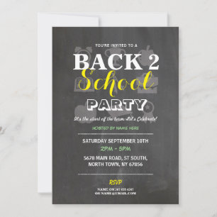 Terug naar School Party Chalk Fun Ink Uitnodigen Kaart