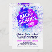 Terug naar School Party Paint Splatter Uitnodigen Kaart (Voorkant / Achterkant)