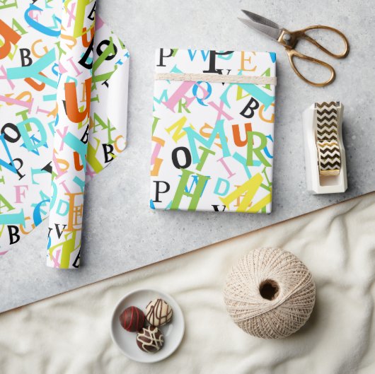 Terug naar school patroon cadeaupapier (Crafts)