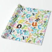 Terug naar school patroon cadeaupapier (Uitgerold)