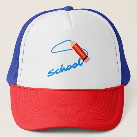 Terug naar School Pencil Schrijven Trucker Pet (Voorkant)