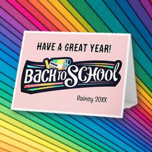 Terug naar school Persoonlijke Vouwbare Wenskaart Kaart