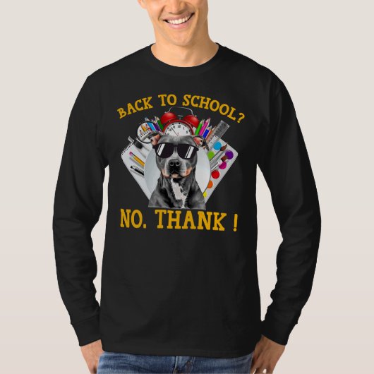 Terug naar school Pitbull Dog Zonnebrillen Geen Be T-shirt (Voorkant)