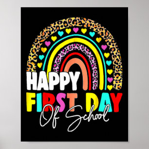Terug naar school plezierig gelukkige eerste schoo poster