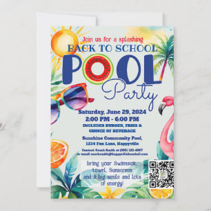 terug naar school Pool party class vrienden verjaa Kaart