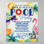 terug naar school Pool party class vrienden verjaa Poster (Voorkant)