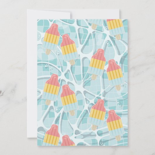 Terug naar School Pool Party Kaart (Achterkant)