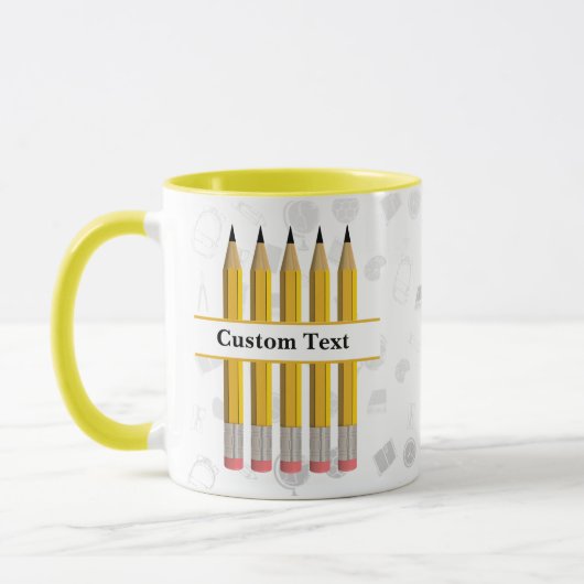 Terug naar school | Potloden Custom Teacher Coffee Mok (Links)