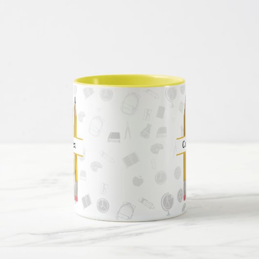Terug naar school | Potloden Custom Teacher Coffee Mok (Midden)