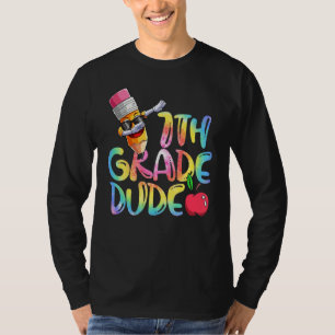 Terug naar school potlood tie-dye 7e klas kerel me t-shirt