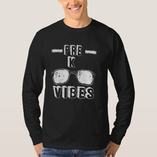 Terug naar school Pre-K Vibes eerste dag leraar T-shirt (Voorkant)
