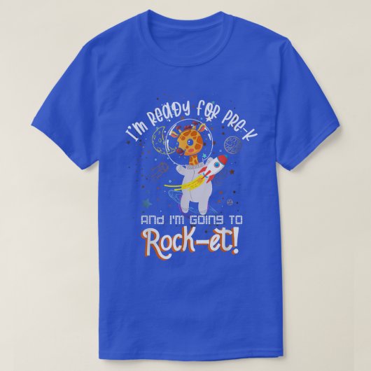 Terug naar School PreK Space Rocket Astronaut Gira T-shirt (Design voorkant)
