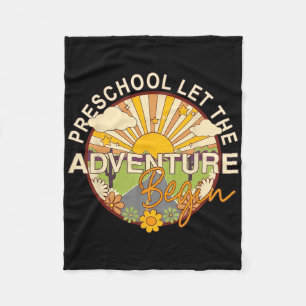 Terug naar school Preschool Laat het avontuur begi Fleece Deken