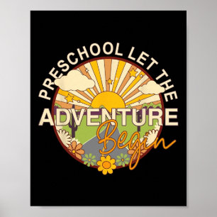 Terug naar school Preschool Laat het avontuur begi Poster