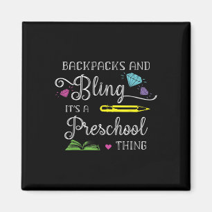 Terug naar school Preschool Rugzakken en Bling Magneet