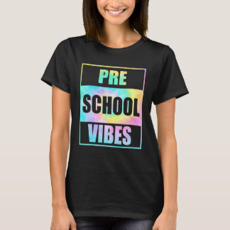 Terug naar school Preschool Vibes Tie Dye Eerste D T-shirt