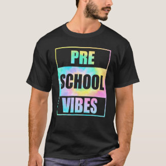 Terug naar school Preschool Vibes Tie Dye Eerste D T-shirt
