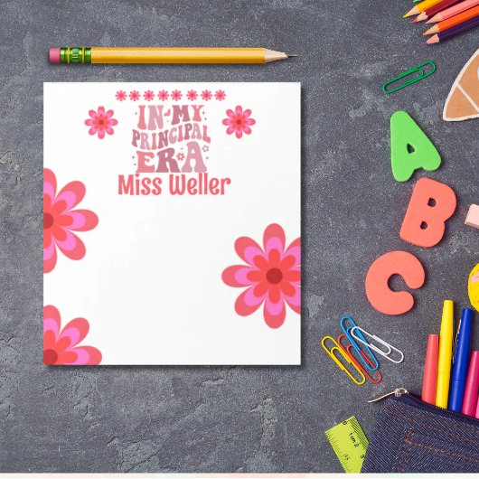 Terug naar school Principal Era retro gepersonalis Notitieblok
