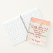 Terug naar school Principal Retro Peach Wavy Funny Notitieboek (Binnen)